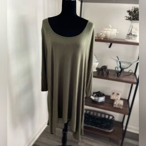 White Mark Handkerchief Hem dress! Size 4x - never worn - olive green!